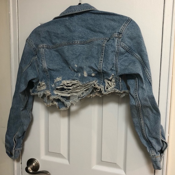 topshop distressed denim jacket